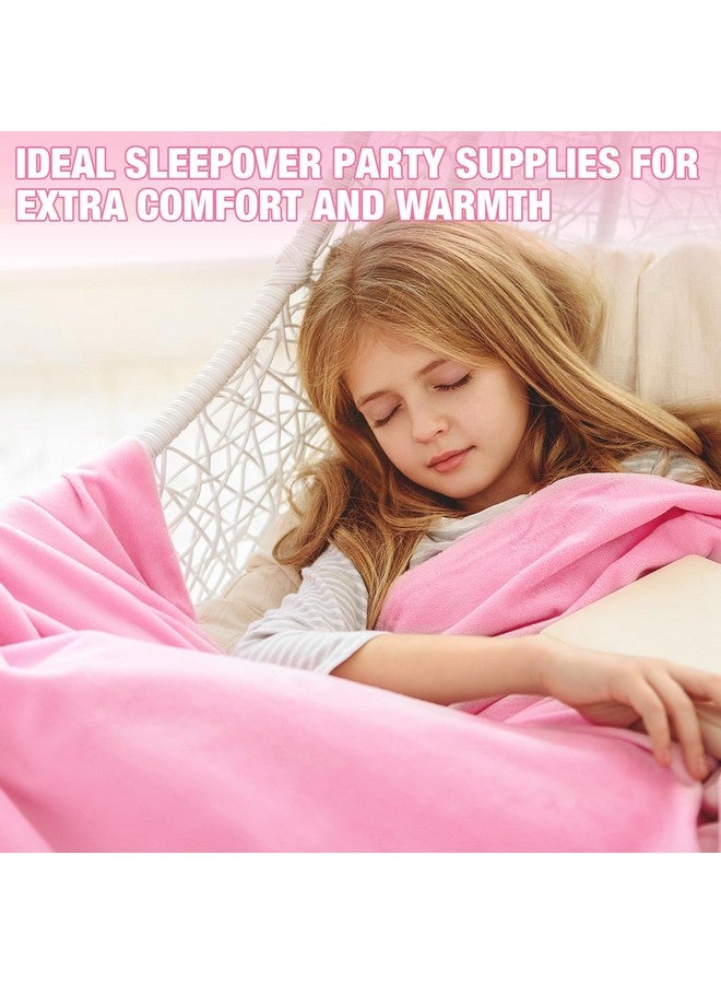 SmoothNovelty SmoothNovelty 8 Pcs Fleece Sleepover Blankets for Girls Soft Fuzzy Wedding Guest Throw Blanket Bulk Warm Flannel for Spa Slumber Movie Night Wedding(Pink)  - Image 4