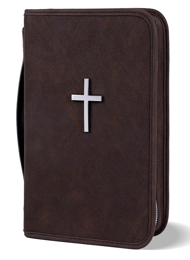 HFLZBRO Vegan Leather Bible Cover Case, Bible Bag with Phone Pocket, Bible Case for Men Women, Christian Gift Box Packaging (Brown) - Image 1