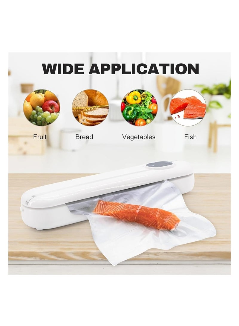 SYOSI Vacuum Food Sealer, Food Packaging Machine 62 KPa Suction Power, Dry/Wet Mode, Automatic Sealing, White, with 10 vacuum sealer bags - Image 2