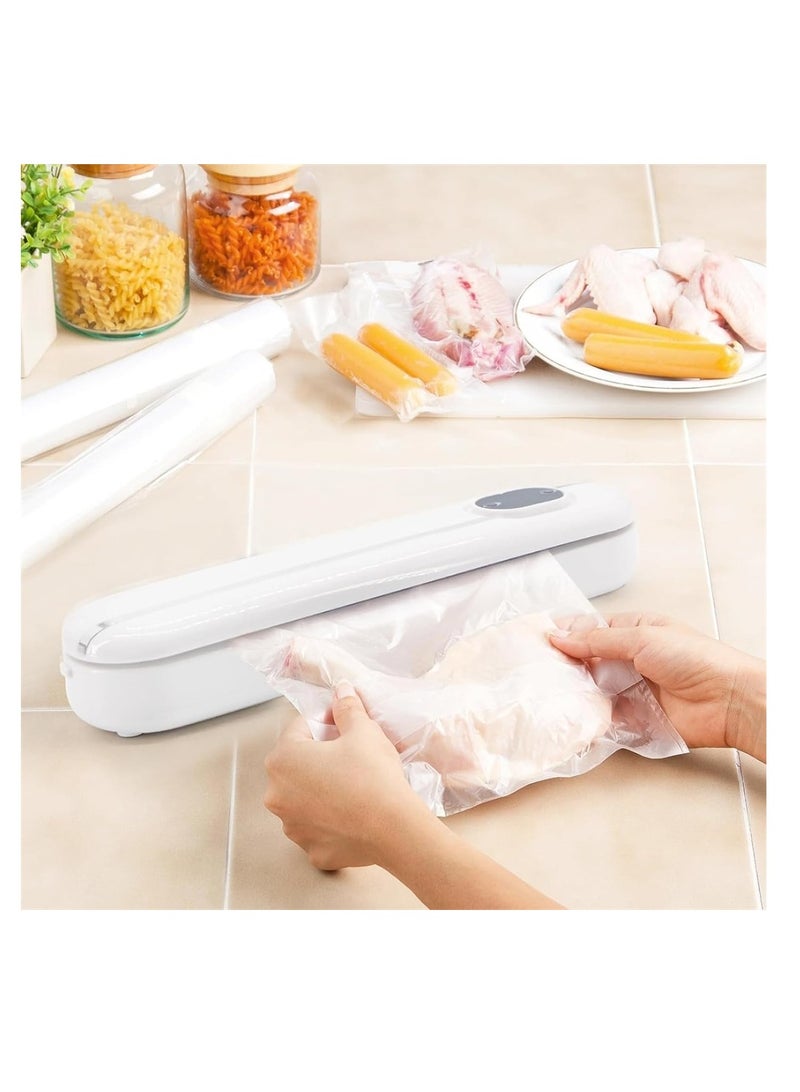 SYOSI Vacuum Food Sealer, Food Packaging Machine 62 KPa Suction Power, Dry/Wet Mode, Automatic Sealing, White, with 10 vacuum sealer bags - Image 3