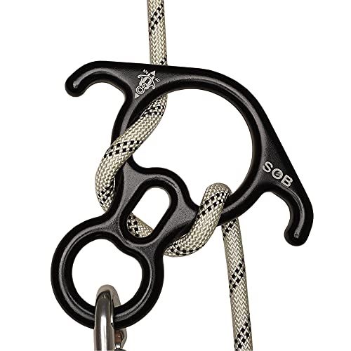 SOB Rescue Figure 8 Descender Belaying 40KN Bent Ear Belay Device Rock Climbing Rappelling Gear Aluminum Magnesium Alloy - Image 1