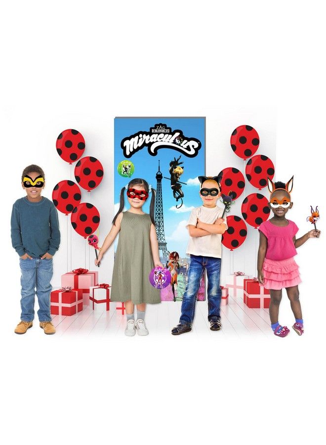 Miraculous صندوق حفلات ميجا بارتي باك من 50 قطعة من Allinone من أجل Zag Heroez تحت عنوان حفلة عيد الميلاد وحفلة الخنفساء في صندوق مجموعة أدوات الاحتفال بخلفية ودعائم الحفلات لحفلات أعياد ميلاد الأطفال - Image 4
