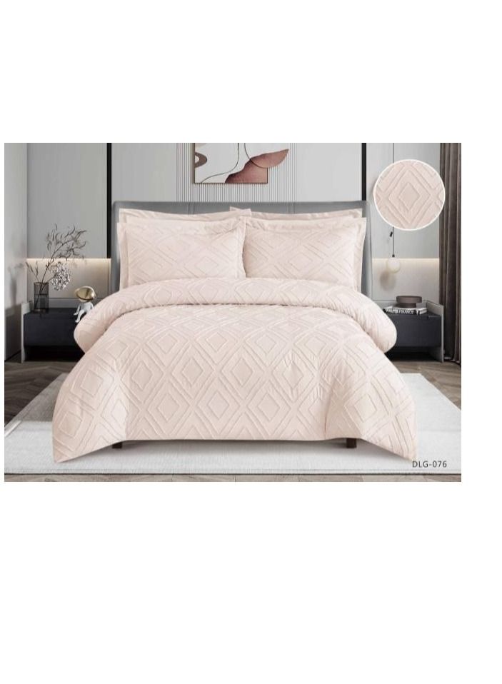 6Pcs Bedding Set Solid Color Luxury Bedding Ultrasonic Geometric Bedding Set, Lightweight Reversible Bedspread,Duvet Cover Set King Size Bed Set