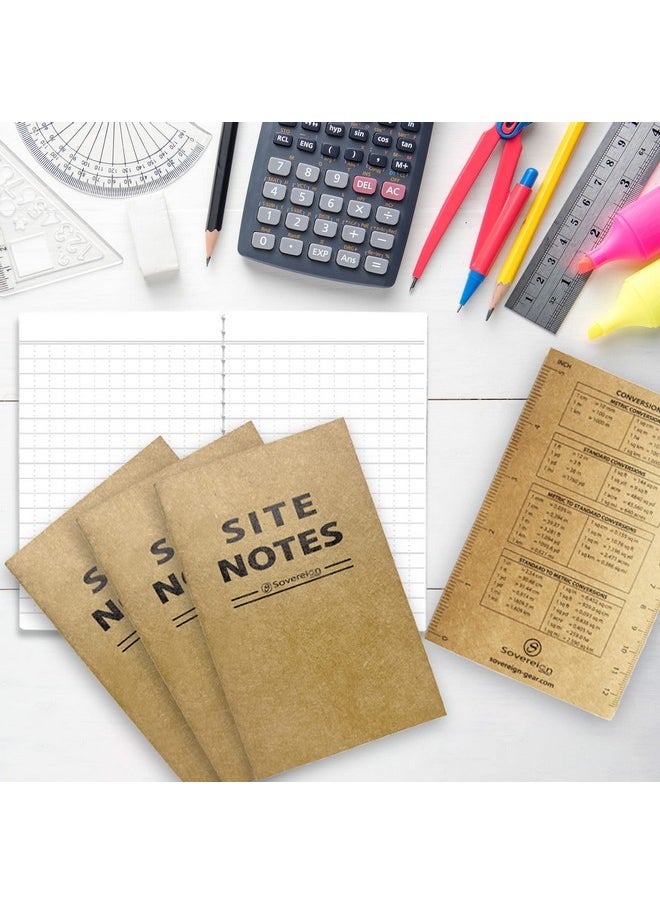 Sovereign-Gear Field Notes Notebooks 5 Pack | Small Field Memo Book Notepad Refill for Refillable Leather Pocket Field Notes Cover, Leather Journal Wallet | Universal White Paper Stitched 3.5x5.5"  - Image 2