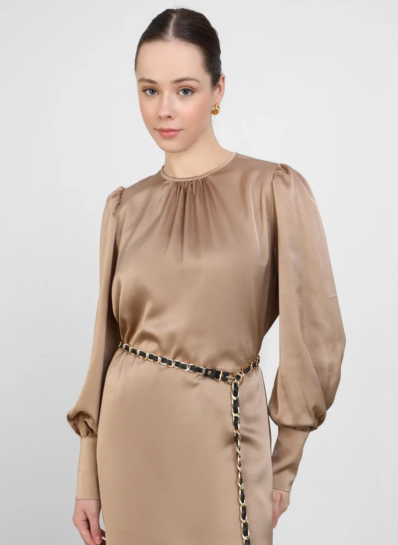 رفقة من مودانيسا Light Brown - Tunic - Refka