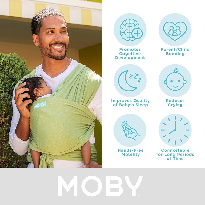 Moby Baby Wrap Carrier Element for Newborns to Toddlers 833lbs Infant Sling Carrier Ultra Lightweight  Hands Free Design Adjustable for All Body Types Kiwi - Image 2