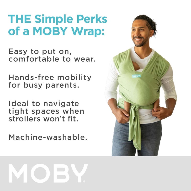 Moby Baby Wrap Carrier Element for Newborns to Toddlers 833lbs Infant Sling Carrier Ultra Lightweight  Hands Free Design Adjustable for All Body Types Kiwi - Image 4