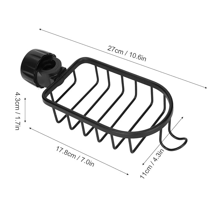 MAPPLE CREATION Bathroom Non-Punching Storage Rack, Space Rust-Proof Bathroom Waterproof Storage Rack for Placing Shampoo, Shower Gel, Kitchen Storage Shelves, Storage Shelves (Black) - Image 4