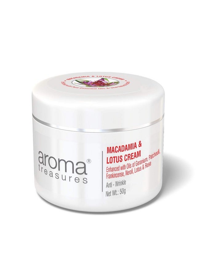 Aroma Treasures Macadamia & Lotus Cream (Anti Wrinkle) For Mature Skin - 50 Gm  - Image 1