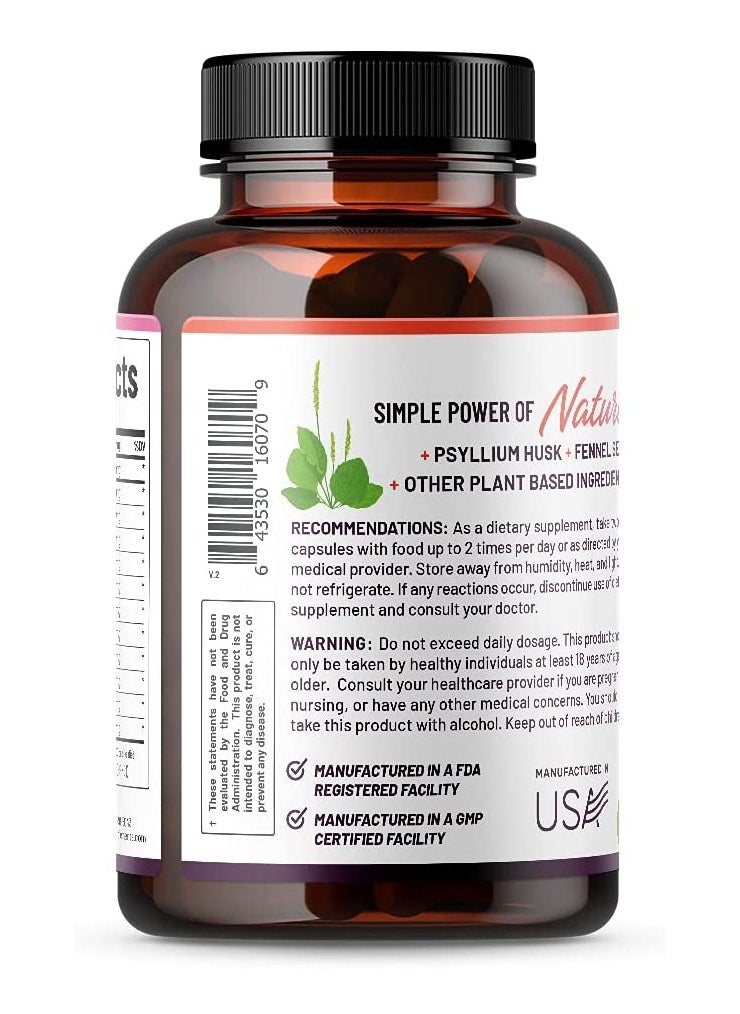SNAP SUPPLEMENTS - Detox Advanced Cleansing Psyllium husk,Fennel Helps remove toxins,Aids Digestion Gut Health Dietary Supplement - 60 Capsules - Image 1