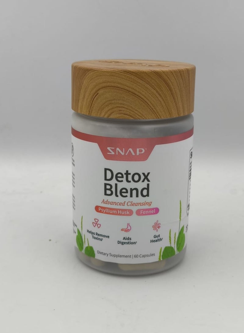 SNAP SUPPLEMENTS Detox Advanced Cleansing Psyllium husk,Fennel Helps remove toxins,Aids Digestion Gut Health Dietary Supplement - 60 Capsules  - Image 1