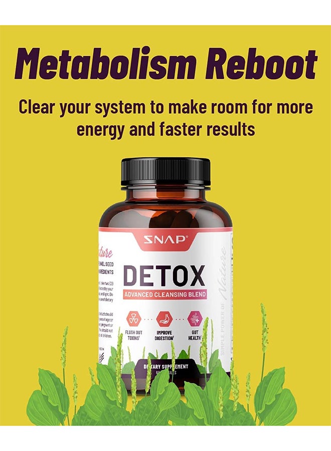 SNAP SUPPLEMENTS Detox Advanced Cleansing Psyllium husk,Fennel Helps remove toxins,Aids Digestion Gut Health Dietary Supplement - 60 Capsules  - Image 5