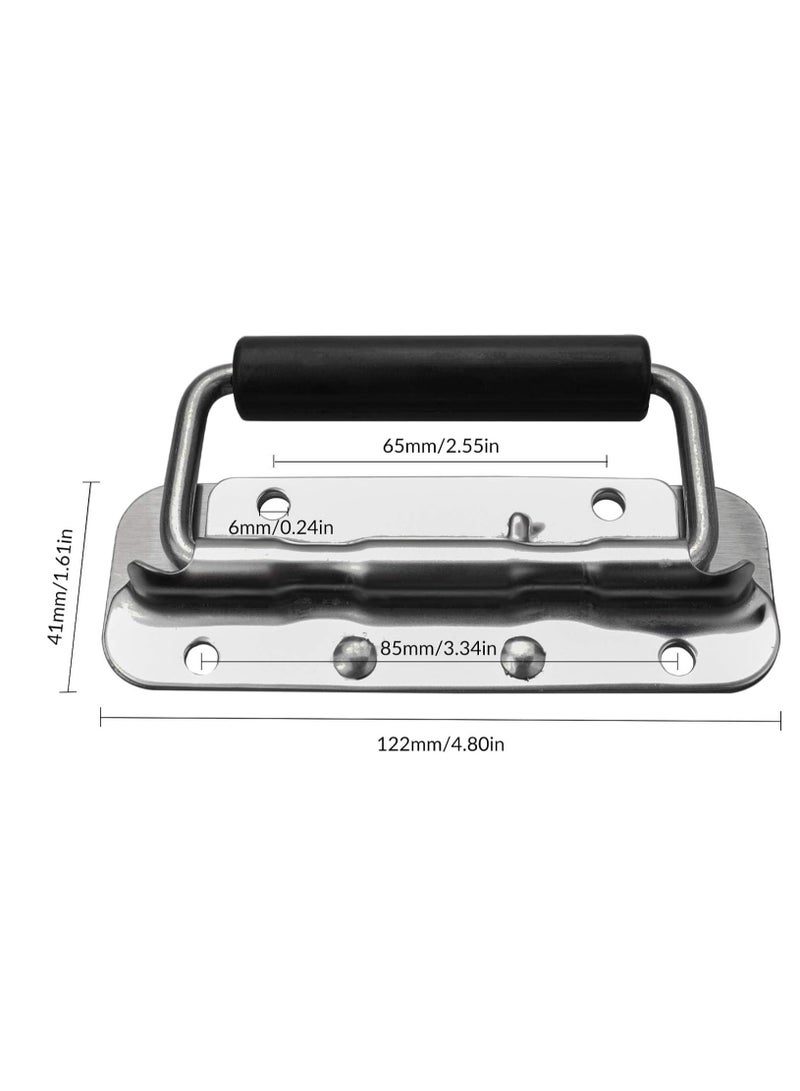 Generic Loaded Pull Handles, Surface Mount Chest Handle with Rubber Grip Handmade Chest Trunk Lifter Handle Pull Heavy Duty Hardware for Chests Trunks Crates Storage Boxes(2 Pack) - Image 3