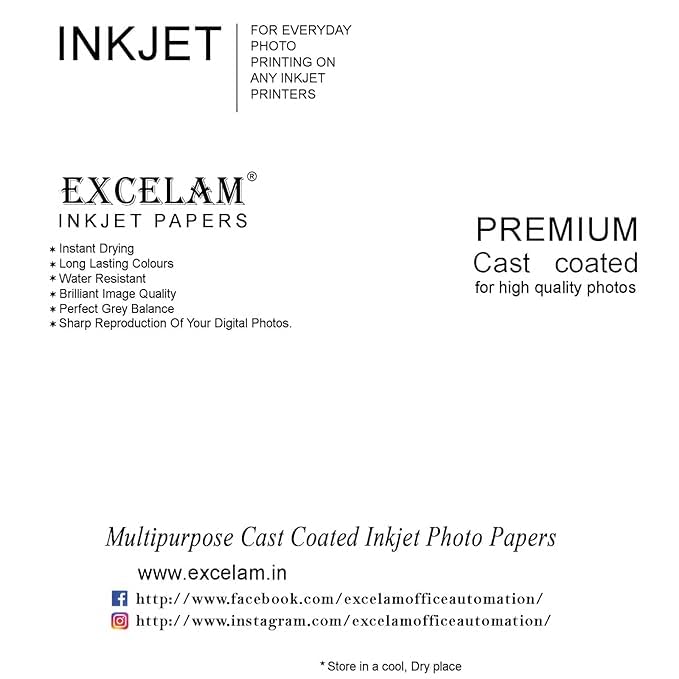 Excelam Super Glossy Series UnRuled A4 180 gsm Photo Paper, Set Of 50 Sheets | Pack of 1 - Image 4