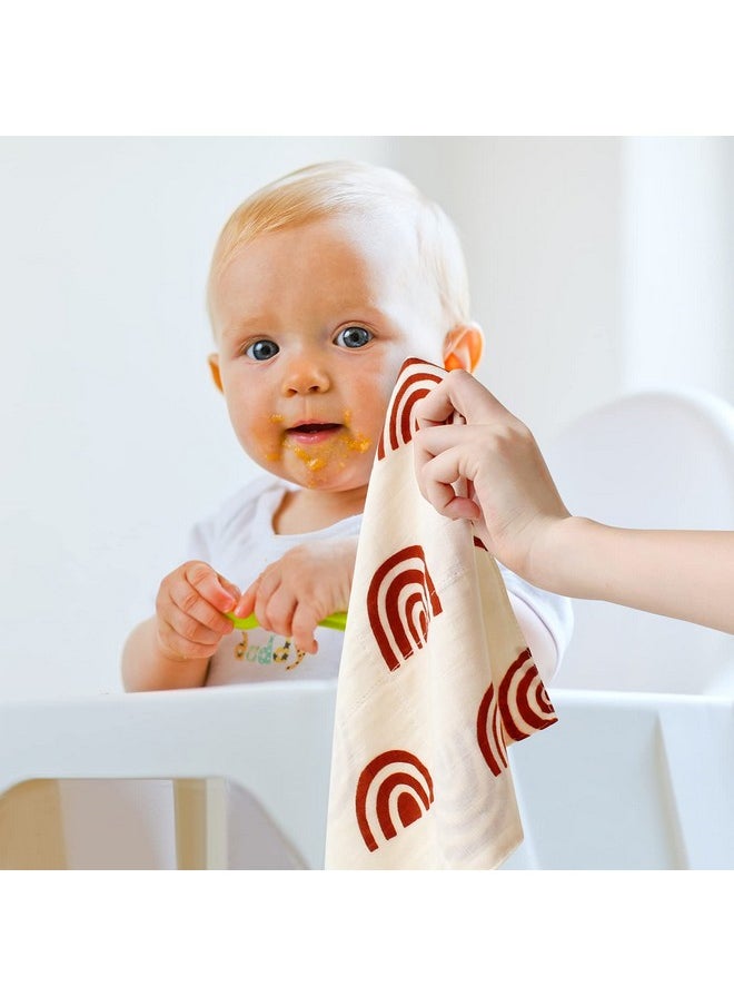 LifeTree - Baby Muslin Washcloths, Soft 6 Pack Baby Wash Cloths Unisex For Boys Girls, 70% Viscose From Bamboo And 30% Cotton Bath Face Towels, Bibs For Newborn With Sensitive Skin, 10.2X10.2 Inches - Image 1
