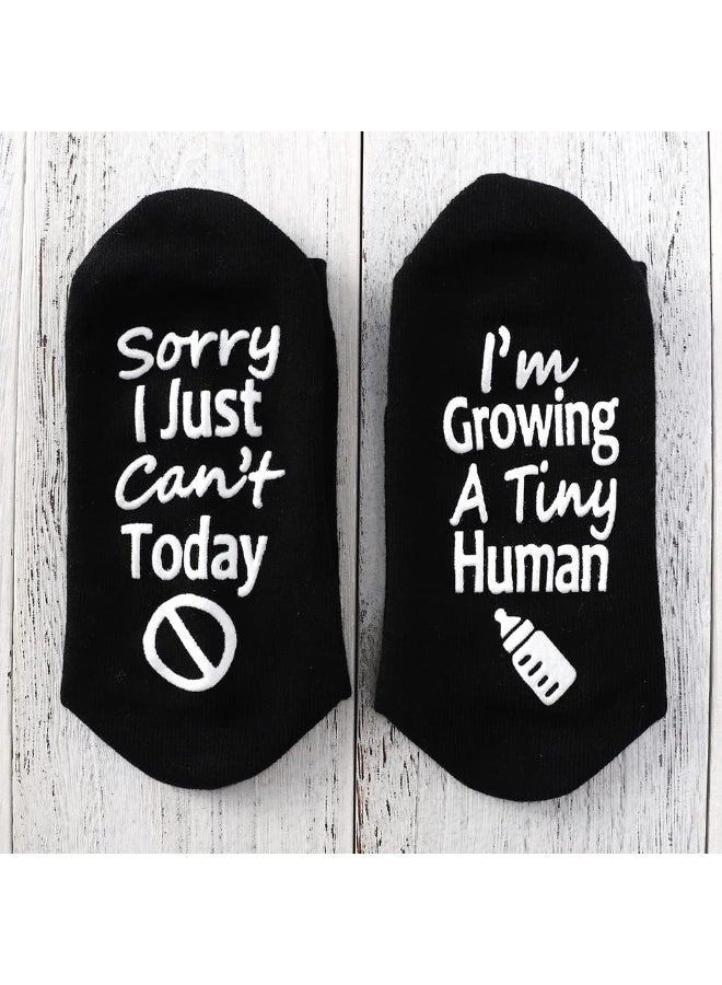 Pregnancy Gift for New Moms - Cozy Bamboo Socks with "Growing A Tiny Human" Design, Non-Slip Grips & Breathable Fabric - Image 5