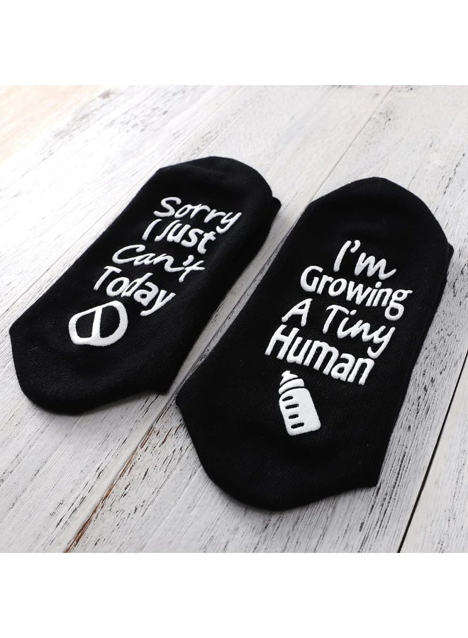 Pregnancy Gift for New Moms - Cozy Bamboo Socks with "Growing A Tiny Human" Design, Non-Slip Grips & Breathable Fabric - Image 3