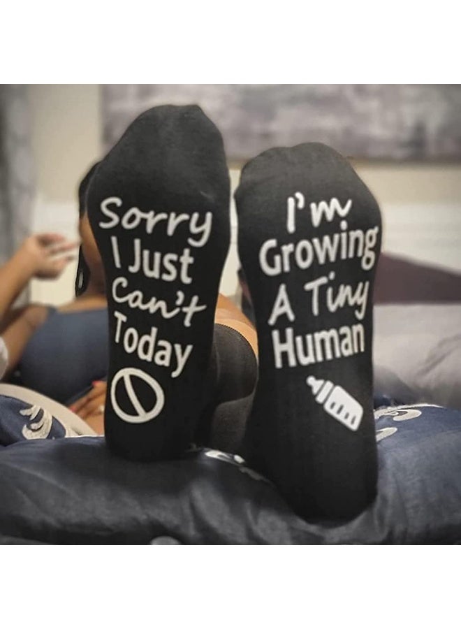 Pregnancy Gift for New Moms - Cozy Bamboo Socks with "Growing A Tiny Human" Design, Non-Slip Grips & Breathable Fabric - Image 4