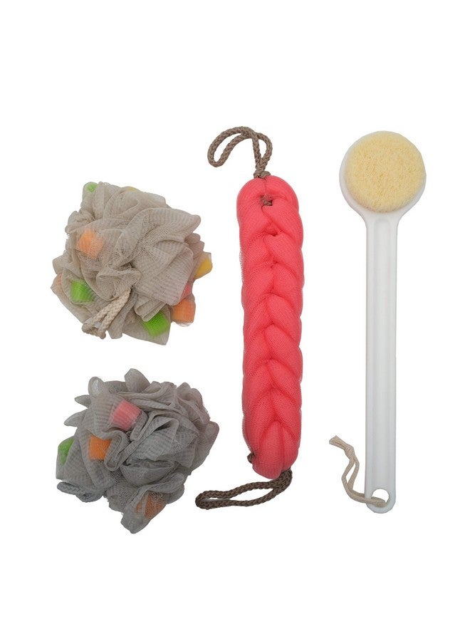 STORE 2508 Store2508 Combo Pack of Loofah Bath Washing Accessories, Set - MB499B, Multicolour (Pack of 4) - Image 1