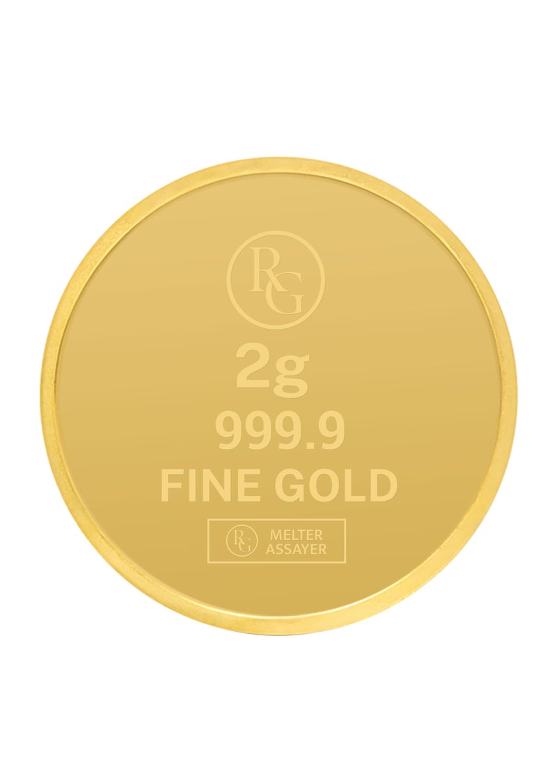 RG REFINERY Rafmoh Bullion 2 Gram 24k Gold Coin with Rose Design - 2 Grams Gold Coin 24KT 999.9 Purity - Image 3