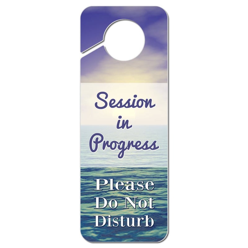GRAPHICS & MORE GRAPHICS  MORE Session in Progress Please Do Not Disturb Plastic Door Knob Hanger Warning Room Sign  Pastel Ocean Sunset 