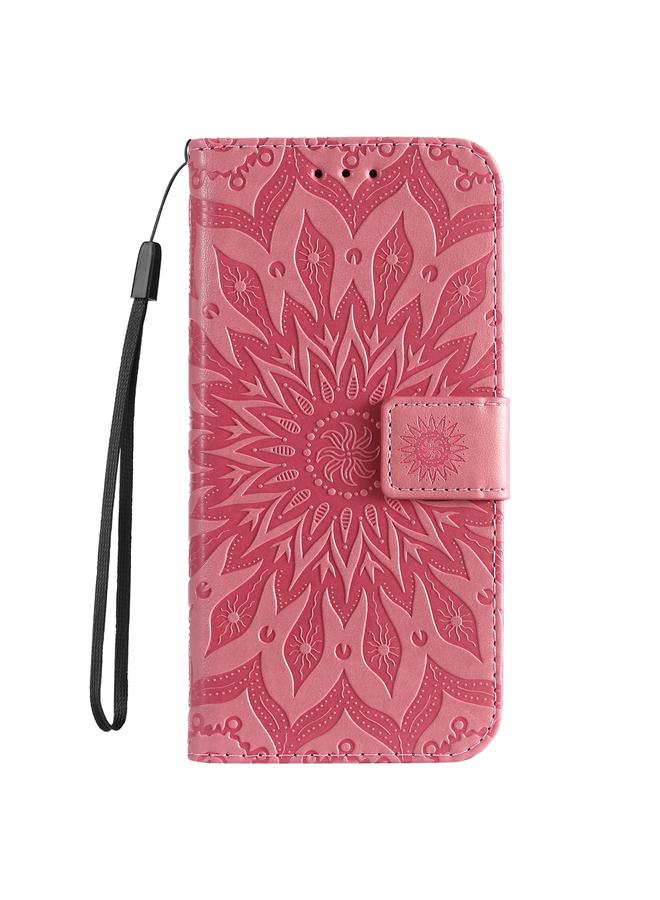 S-TOP Case For iPhone 16 Plus Embossed Sunflower Pattern Flip Leather Phone Case - Image 2