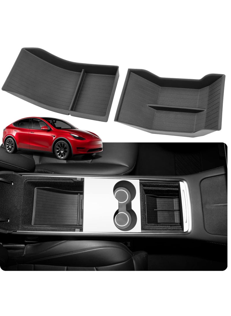 Center Console Organizer Tray for Tesla Model Y - TPE Storage Box for Lower Control Compartment, Compatible with Model Y 2021 & 2022 - Image 1