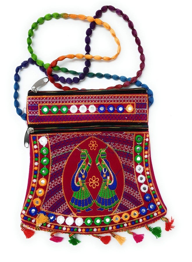 Chircrafts Handicrafts Cotton Embrodery Multicolour Rajasthani Sling Bag for Women & Girls(combo-2) - Image 3