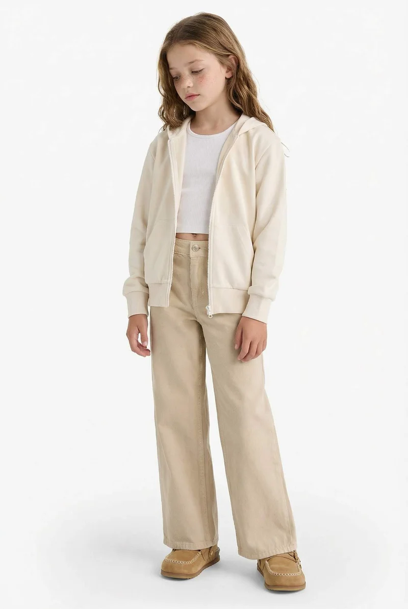 Defacto Girl Basic Zip-Up Hoodie