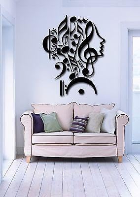 SnappySticker SnappySticker Music Woman Teen Girl Face Vinyl Wall Art Decal Stickers Kitchen Dcor Size 27 X 35cm 