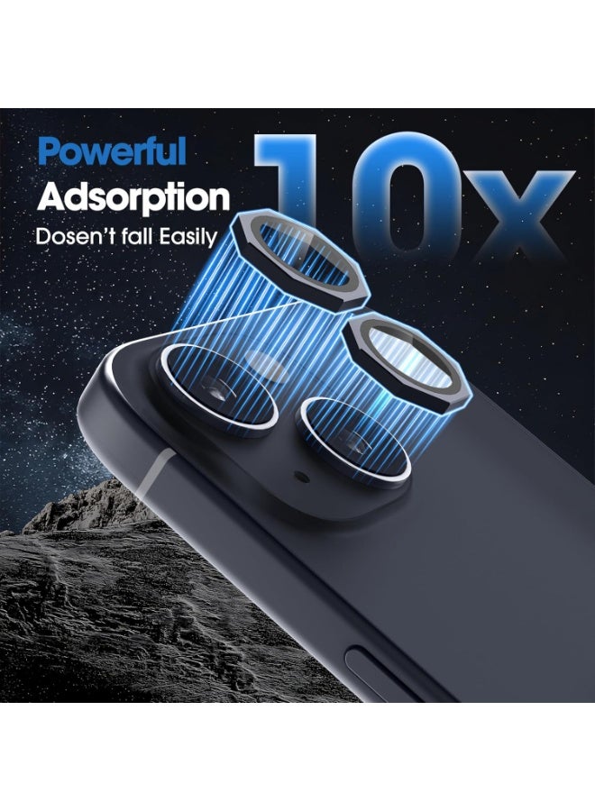 Lens Protector Compatible With iPhone 13/14 & iPhone 13 Mini – 9H Tempered Glass Camera Cover with Metal Ring, Scratch-Resistant,Camera Lens Protection - Black. - Image 3