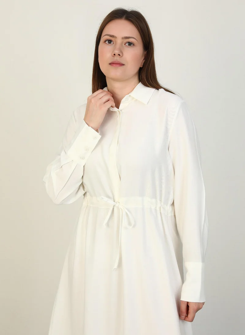 Alia by modanisa White - Plus Size Dress - Alia