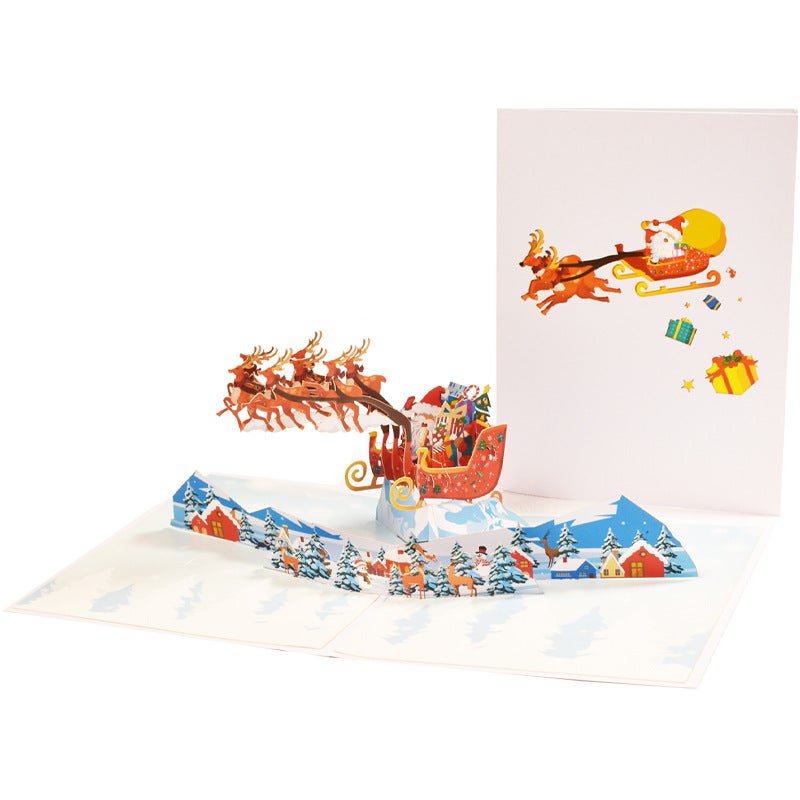 New Creative 3D Greeting Card Holiday Greetings Handmade Card Color Printed Christmas Lettering - Image 1