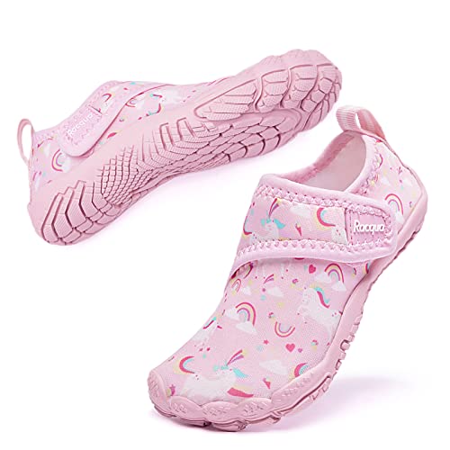 Racqua Toddler Girls Slip-On Kids Water Shoes Quick Dry Barefoot Swim Beach Aqua Shoes Water Park Outdoor Sport Shoes Cute Toddler Pink Unicorn 8 - Image 2