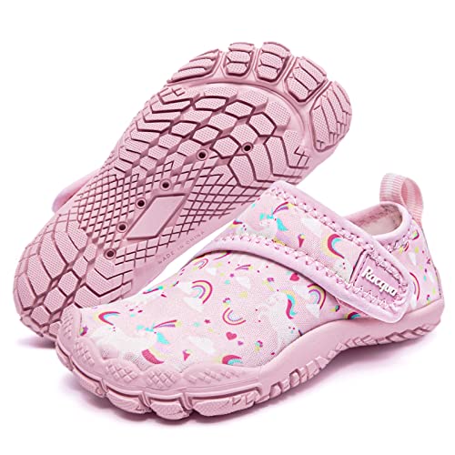 Racqua Toddler Girls Slip-On Kids Water Shoes Quick Dry Barefoot Swim Beach Aqua Shoes Water Park Outdoor Sport Shoes Cute Toddler Pink Unicorn 8 - Image 3