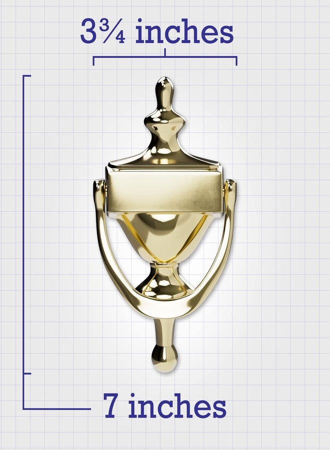 Hardware Essentials 852393 Bright Brass Door Knocker, 7-Inch - Image 3