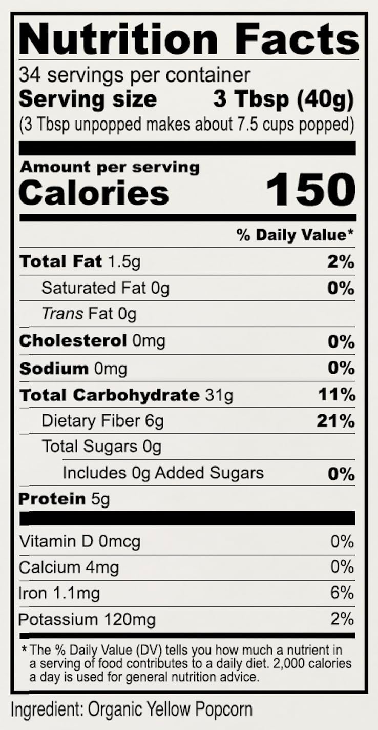 Anthony's Organic Yellow Popcorn Kernels, 3 lb, UnPopped, Gluten Free, Non GMO - Image 3