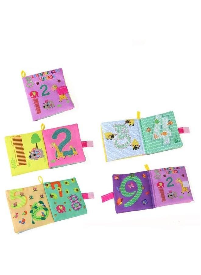 HALAMODO 4 قطع قماش ثلاثي الأبعاد كتب للأطفال ناعمة ملونة وممتعة تستخدم للتعليم المبكر والتنوير - Image 3