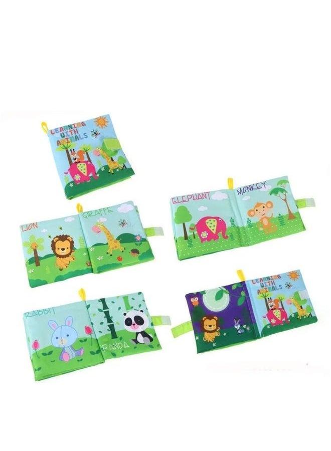 HALAMODO 4 قطع قماش ثلاثي الأبعاد كتب للأطفال ناعمة ملونة وممتعة تستخدم للتعليم المبكر والتنوير - Image 2