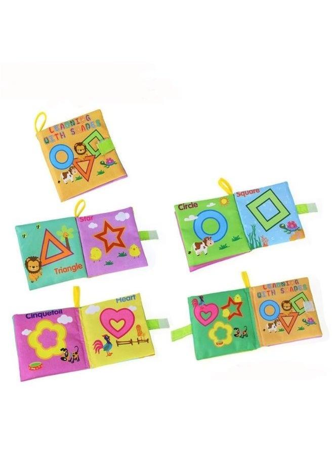 HALAMODO 4 قطع قماش ثلاثي الأبعاد كتب للأطفال ناعمة ملونة وممتعة تستخدم للتعليم المبكر والتنوير - Image 5