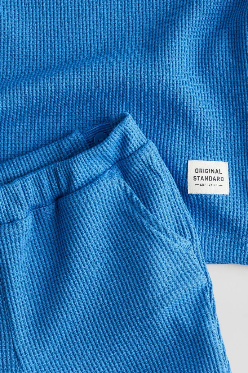 H&M 2-piece waffled jersey set
