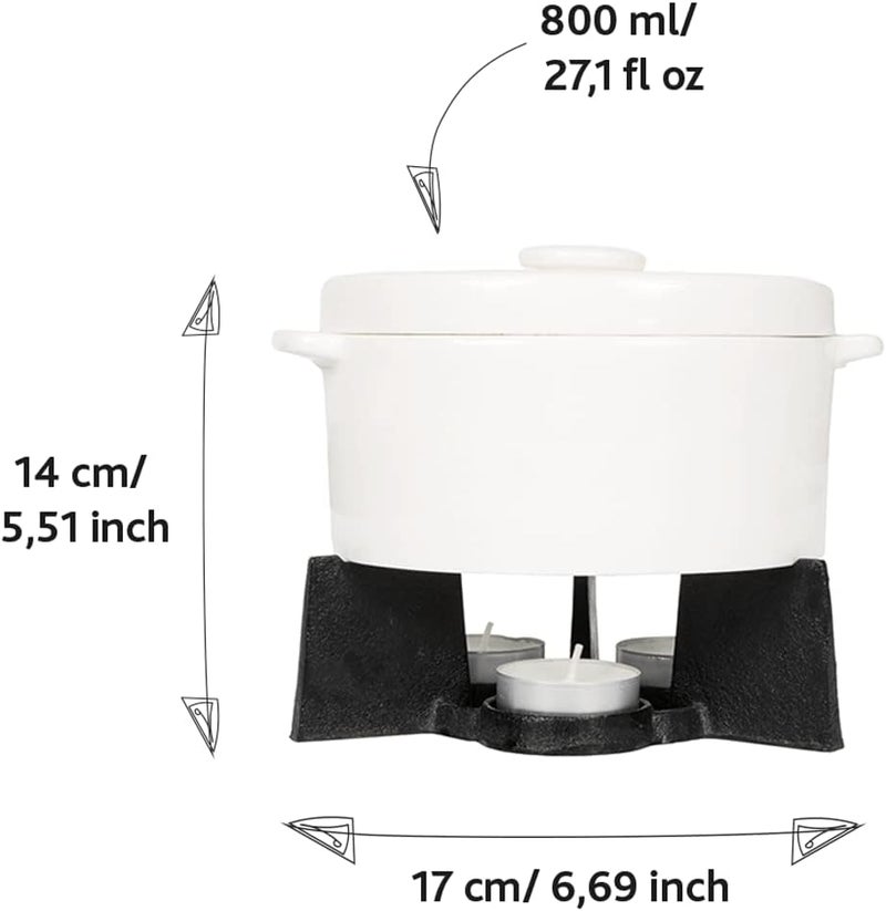 BOSKA Cheese Fondue Party Set - Fondue Pot Set Microwave Safe Ceramic Hot Pot Chocolate Fountain Snack - Small Kitchen Appliance - Image 5
