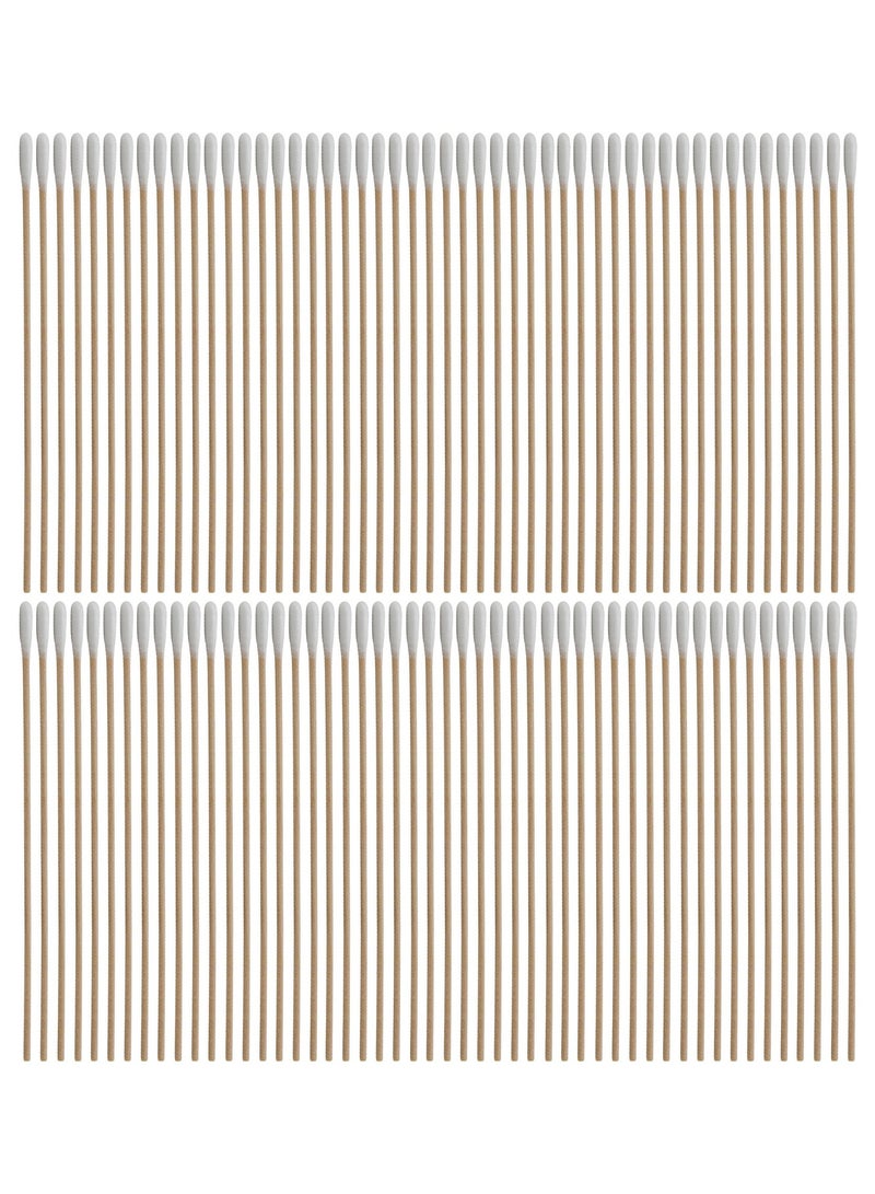 King Mariot مطبق قطن معقم 6 بوصة | عصا خشبية ذات استخدام واحد مع رأس قطن ملفوف بإحكام للتطبيقات الطبية والجمالية - Image 1