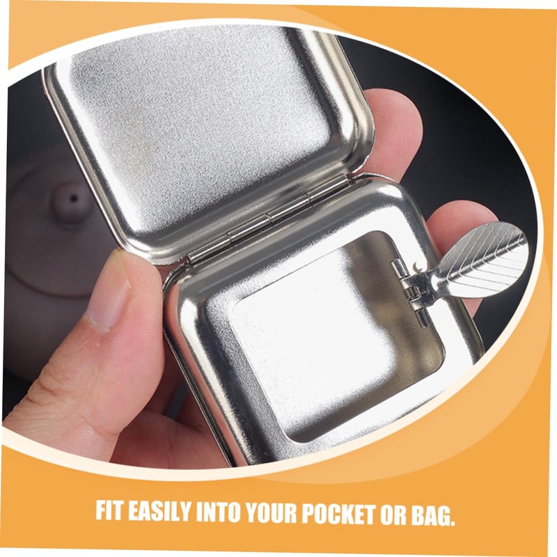 Portable Mini Metal Ashtray With Lid For Car Outdoor Travel Lightweight Pocket Design - Image 4