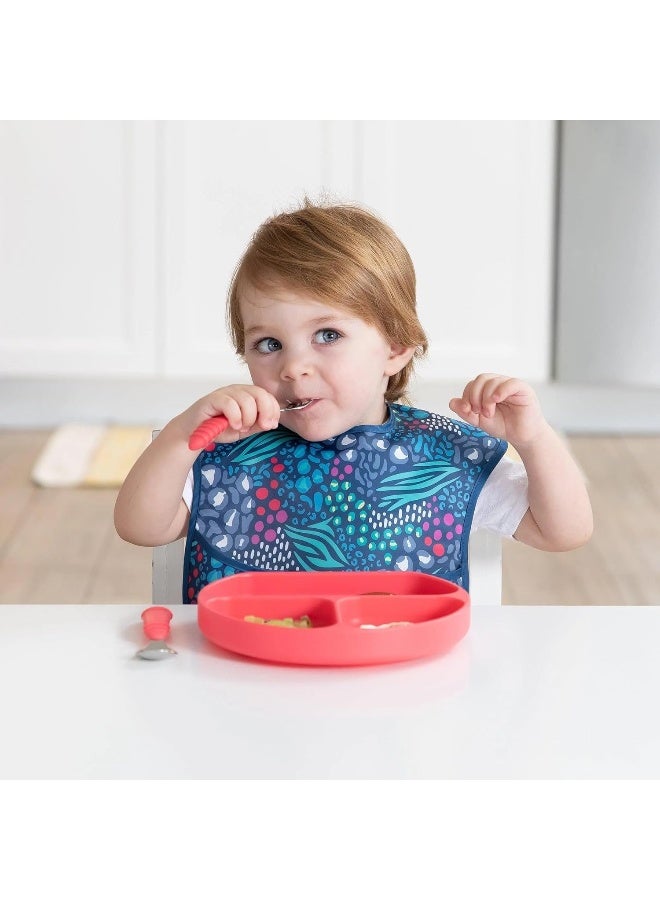 Bumkins Bibs for Girl or Boy, SuperBib Baby and Toddler for 6-24 Months, Essential Must Have for Eating, Feeding, Baby Led Weaning Supplies, Mess Saving Catch Food, Waterproof Fabric 3-pk Jungle - Image 3