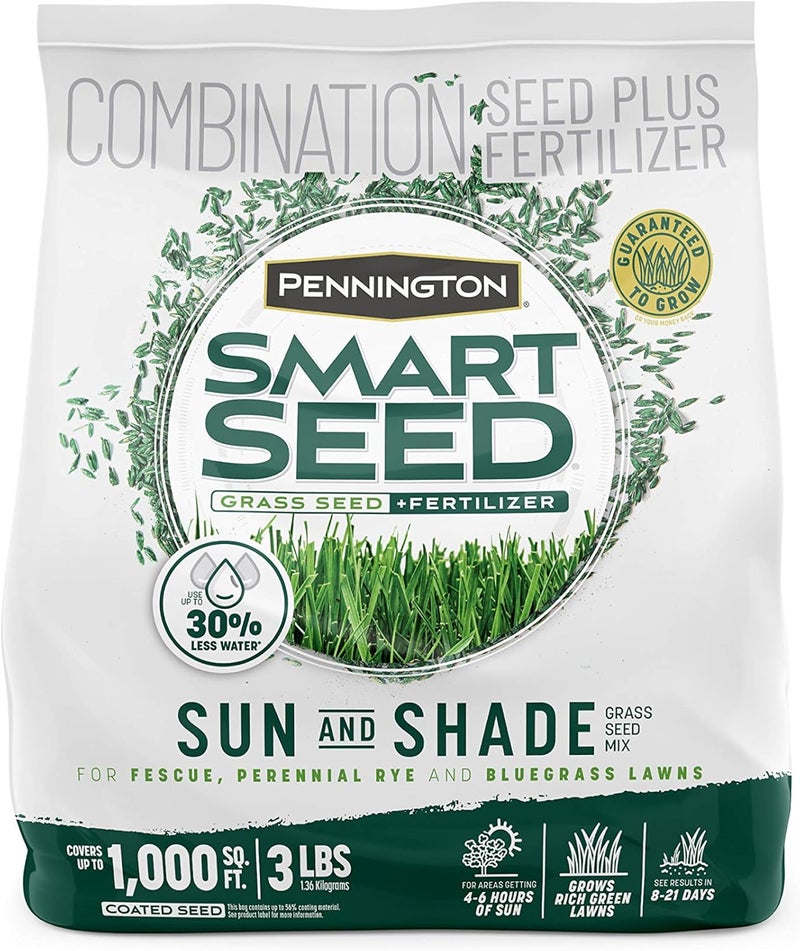 Pennington 100543718 Smart Seed Sun and Shade Grass Mix 3 lb, Black Label - Image 1