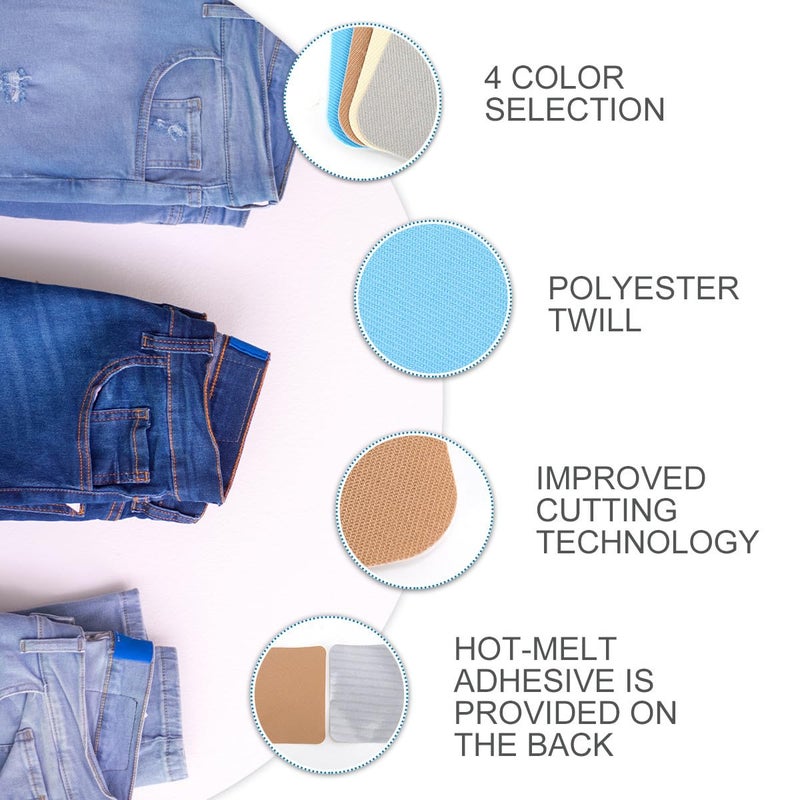 Iron On Denim Repair Patches 12pcs Yellow Sky Blue Grey Camel For Clothing DIY Crafts - Image 4