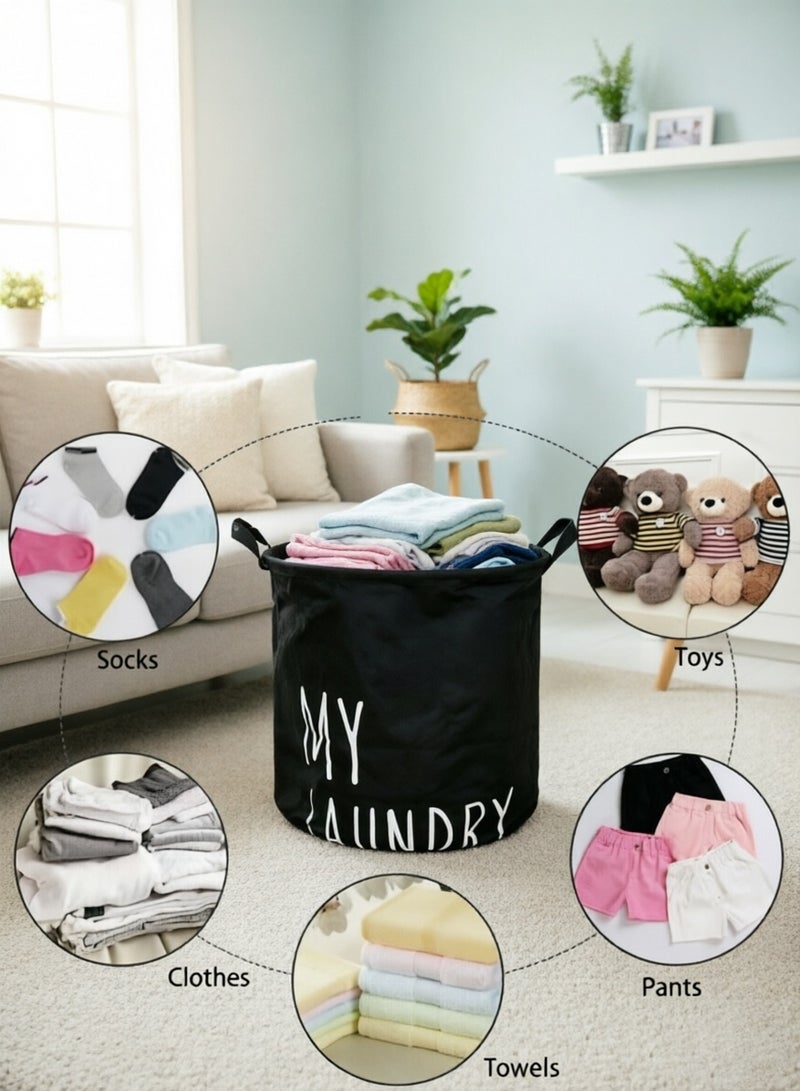 Laundry Hamper Large Collapsible Laundry Baskets, Freestanding Waterproof Clothes Hamper with Easy Carry Handles in Laundry Room Bedroom Bathroom College Dorm for Everyone - Image 3