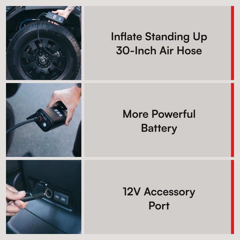 Viair Every Vehicle Carry EVC31 PRO - rechargeable, portable air compressor, dual power source, LED gauge w/preset - Tire Inflator Ideal for LT truck & suv's, cars, motorcycles, & E-bikes - Image 3