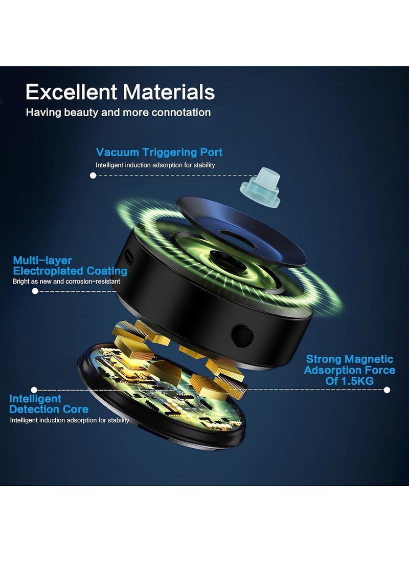 JAJEEK "New Magnetic Vacuum Suction Phone Holder – Hands-Free Magnetic Mount for Car, Gym, Mirror, and Smooth Surfaces (Black), with 360° Rotation for Optimal Viewing" - Image 4